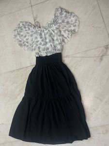 White black Western Dress