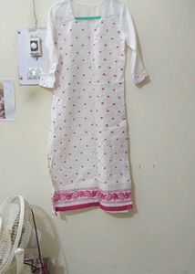 White &amp; Pink Kurta set