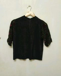 Trendy New Black Velvet Top For Women