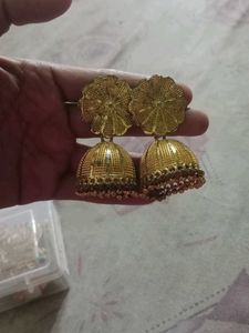 Golden Jhumka Earrings