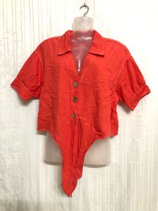 Zara Orange Short Sleeve Top