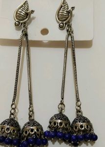 Long Oxidised Earrings
