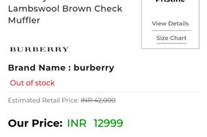 Unisex Authentic Burberry London  Check Scarf