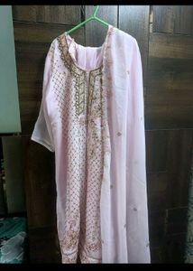 Heavy Beaded Kurta Dupatta Set For Bridal