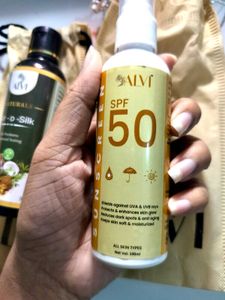Sunscreen and Hair-O-Silk hair oil