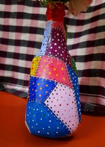 Cloth Stiched Bottle Art