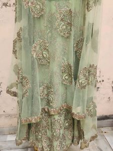 Green Embroidered Ethnic Gown