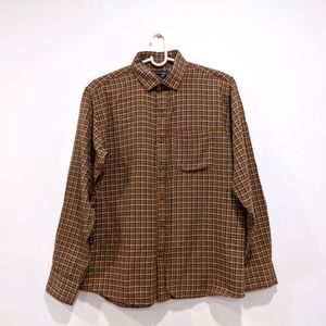 Korean Brown Checked Shirt
