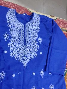 Blue Embroidered Kurta