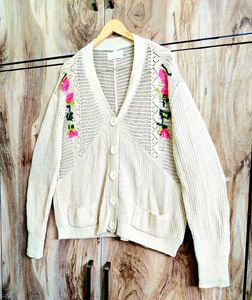 Floral Embroidered Cardigan size-48