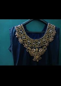 Full Length blue Colour Gown | Sleeveless