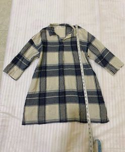 Checked Flannel Tunic Top