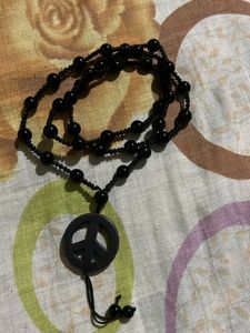 Peace Sign Beaded Necklace