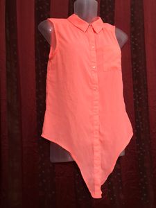 Mim Orange Sleeveless Top