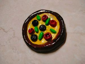 Handcrafted Clay Art Pizza magnet