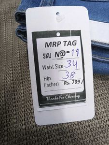 N@19 Size-34 Light Wash Denim Jeans