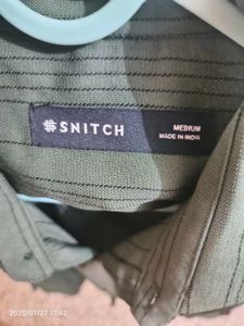 Snitch Olive Striped Shirt - Medium