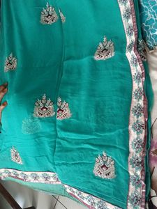 Green Party Wear New Saree