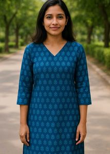 Elegant Blue Printed Kurta