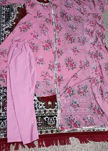 Elegant Pink Floral Anarkali Suit