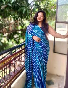 Striped Blue Saree