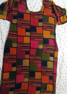 Multicolor Shirt Witn Green Pant Suit