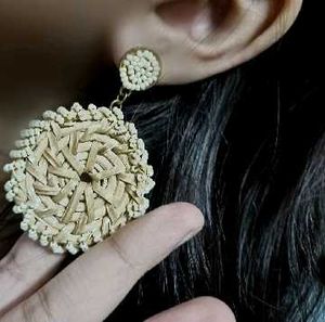 Woven Raffia Earrings