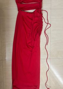 Red Hot Cutout Slit Dress