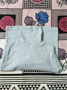 Gray Ribbed Turtleneck Top