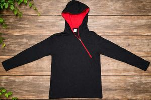 Stylish Black & Red Hoodie with cap.