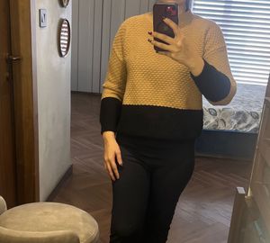 Mango Two-Tone Knit Sweater