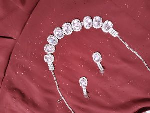 Pink Stone Studded Necklace Set