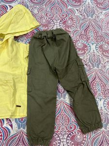 Boys Yellow Hoodie Tee and Cargo Pants Set