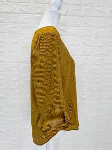 Womens Round Neck Checked Top