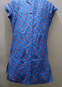 Blue Floral Print Dress