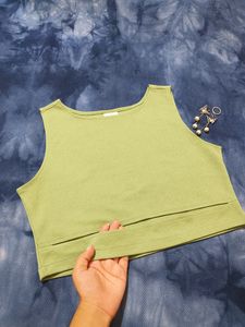 Green Crop Top
