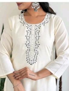 New/Unused Rayon Kurta Pant With Organza Dupatta