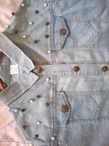 Pearl Embellished Denim Jacket