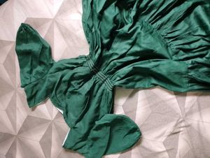 Green Puff Sleeve Dress