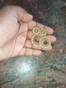 Gold Floral Lace Earrings