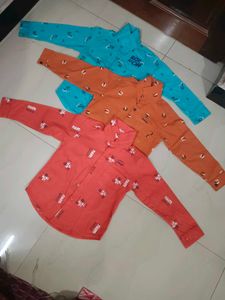 Colorful Graphic Print Long Sleeve Shirts - Set of