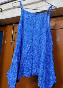Blue Patterned Tank Top