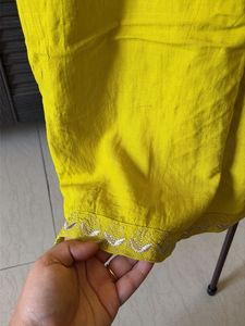 Fluorescent Green Embroidered Kurta