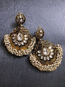 Elegant Pearl &amp; Stone Earrings