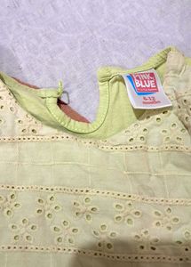Baby  Green Frock.  6 To 12 Month.cotton