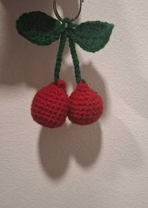 Crochet Cherry Keychain 🍒