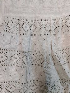 White Embroidered Eyelet Top