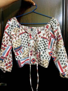 Boho Print Crop Top