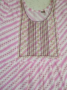 Pink Striped Kurta Set