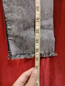 High-Waisted Grey Skinny Jeans